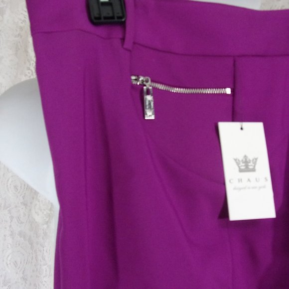 Chaus Fuchsia Dressy Career Slacks Pants Size 14 NWT - Picture 3 of 3